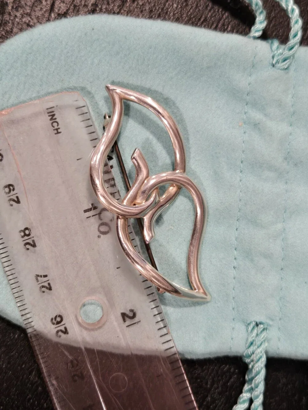 #160 - Tiffany & Co. Double Leaf Brooch, Sterling Silver 925